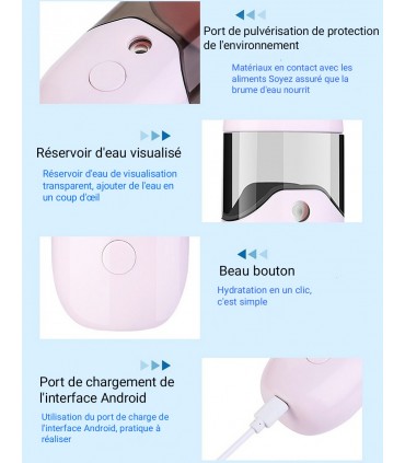 Vapeurs hydratant brumisateur portable 50ml (rose)