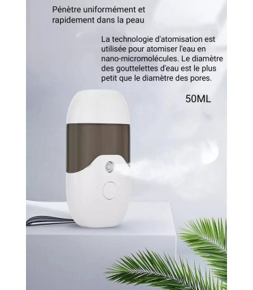 Vapeurs hydratant brumisateur portable  50ml (blanc)