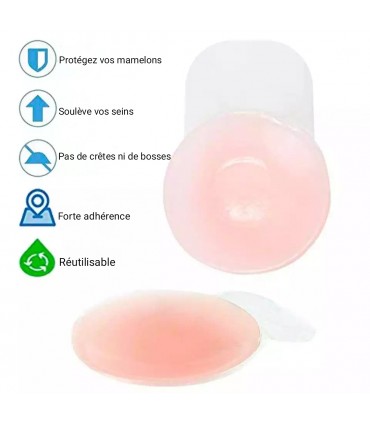 Soutien-gorge adhésifs silicone forme rond 10cm