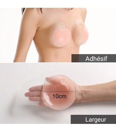 Soutien-gorge adhésifs silicone forme rond 10cm