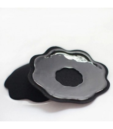 Soutien-gorge adhésifs silicone-tissu forme fleur 8,5cm