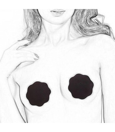 Soutien-gorge adhésifs silicone-tissu forme fleur 8,5cm