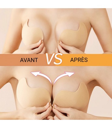 Soutien-gorge adhésifs silicone-tissu réutilisable Coupe C