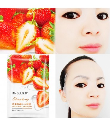 Masque Fraise - Masque hydratant naturel - Masque en tissu 25ml
